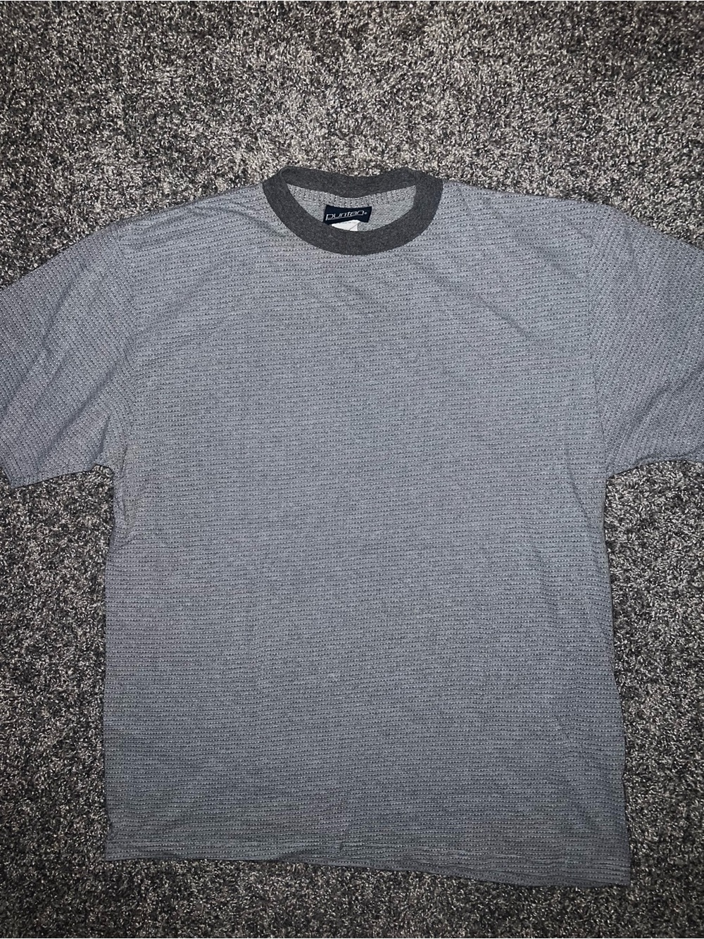 Puritan Gray Short-Sleeve Knit Tee with Dark Gray Collar
